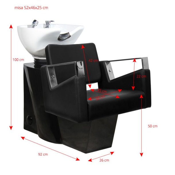 Gabbiano frisr vaskestol sort