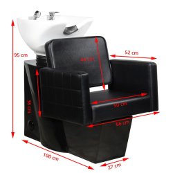 Gabbiano sort Ankara frisrstol med vask