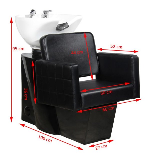 Gabbiano sort Ankara frisrstol med vask