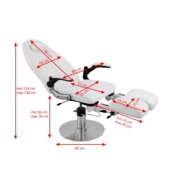 Hydraulisk fodplejestol azzurro 713a hvid