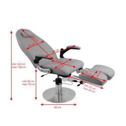 Hydraulisk fodplejestol azzurro 713a gr