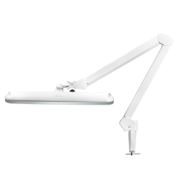 Elegant LED vrkstedslampe 801 l med skruestik reg. hvidt lysintensitet