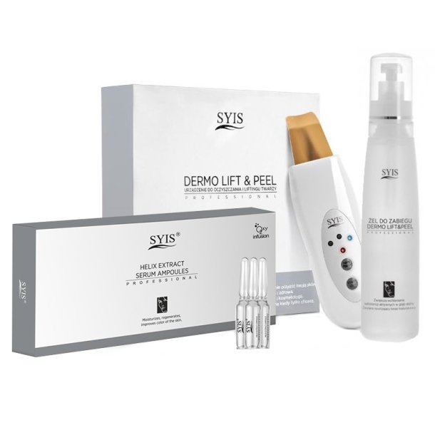 Syis-enhed dermo lift &amp; peeling hudscrubber guldspatel + syis kosmetik