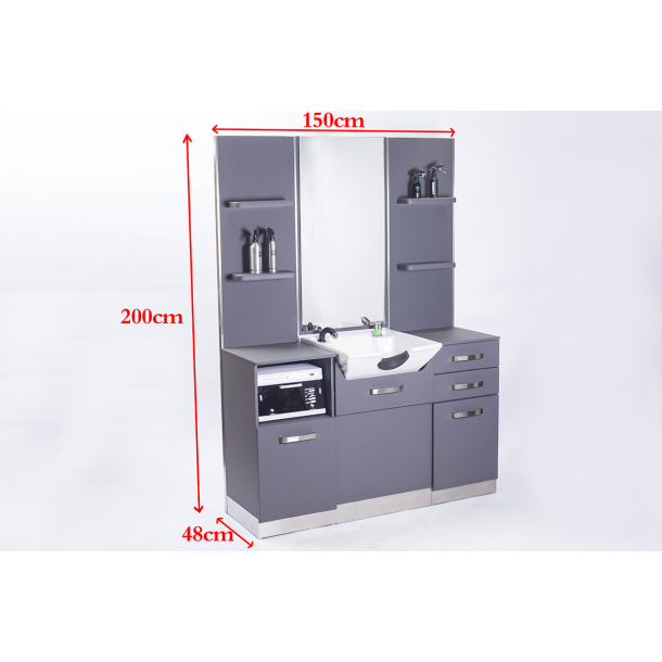 Gabbiano frisrkonsol med hndvask b085 gr