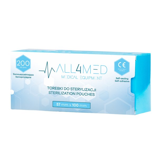 All4med Autoklaverbare poser 57mm x 100mm 200stk