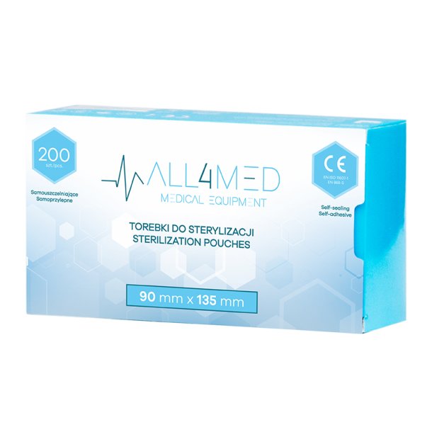 All4med Autoklaverbare poser 90mm x 135mm 200stk