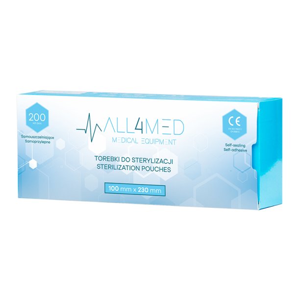 All4med autoklaverbare poser 100mm x 230mm 200stk