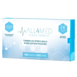 All4med Autoklaverbare poser 190mm x 330mm 200stk