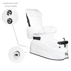 Spa pedicure stol as-122 hvid med massagefunktion