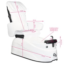 Spa pedicure stol as-122 hvid med massagefunktion