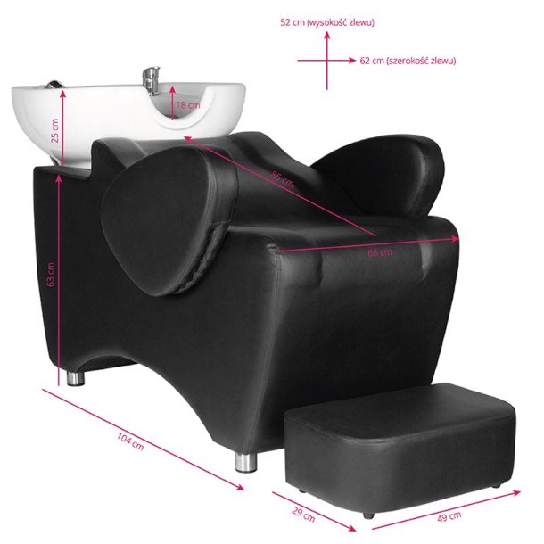 Hrsystem hsb46 Frisrstol med vask sort