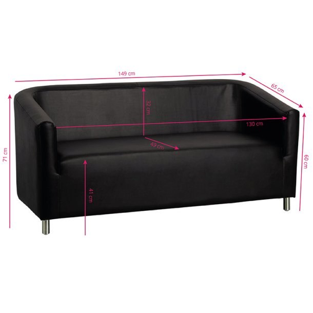 Gabbiano sofa til ventevrelset m021 sort