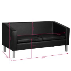 Gabbiano sofa til ventevrelse bm18003 sort
