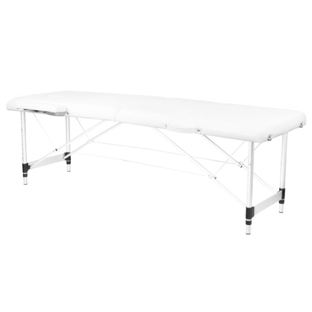 2-delt aluminium folde massagebord, komfort, hvid