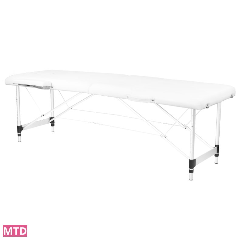 2-delt aluminium folde massagebord, komfort, hvid