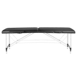 Sammenklappelig massagebriks, aluminium, komfort, 2 sorte segmenter