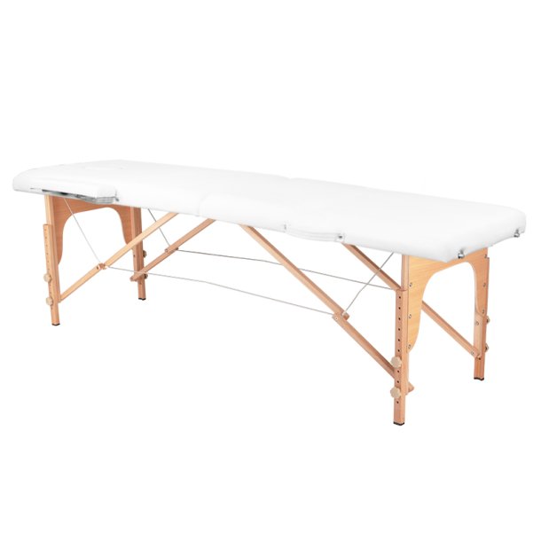 2-delt foldemassagebord, trkomfort, hvid