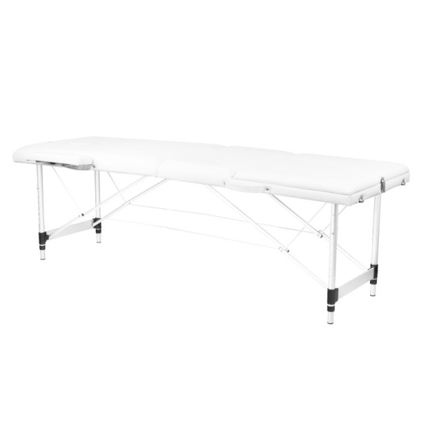 3-delt komfort massagebriks i aluminium, hvid