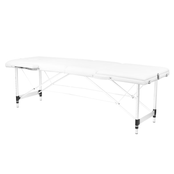 3-delt komfort massagebord i aluminium, hvid