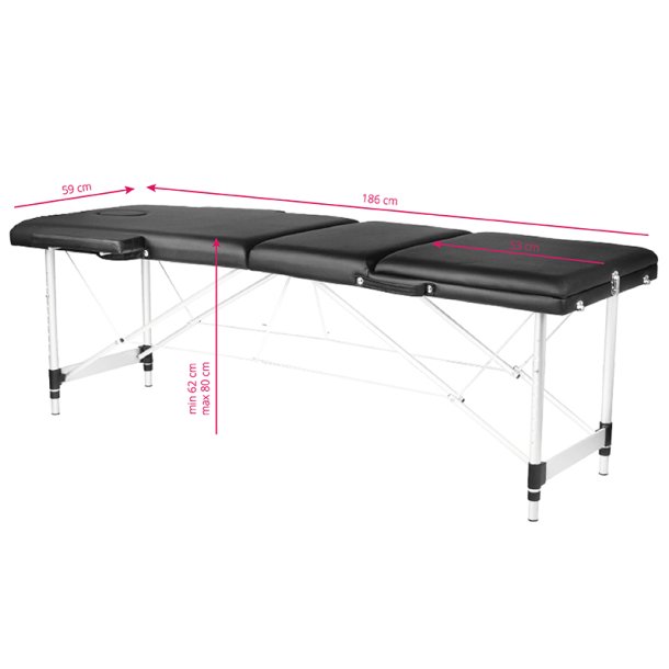 3-delt sort komfort massagebriks lavet af aluminium