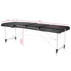 3-delt sort komfort massagebriks lavet af aluminium