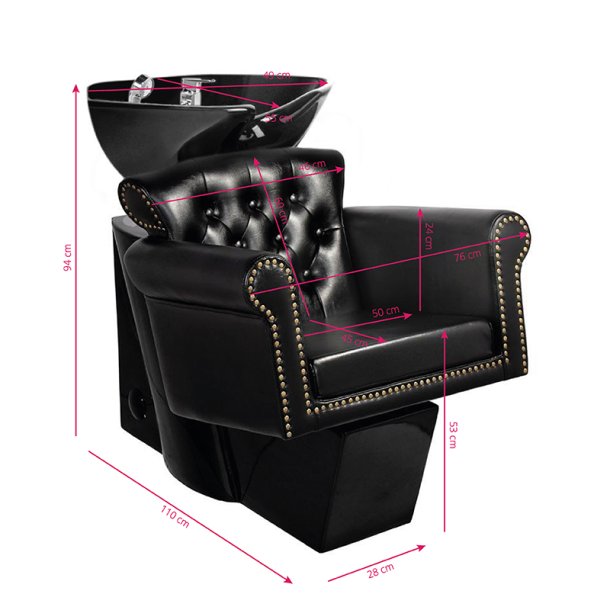 Gabbiano barber vask berlin sort / sort skl