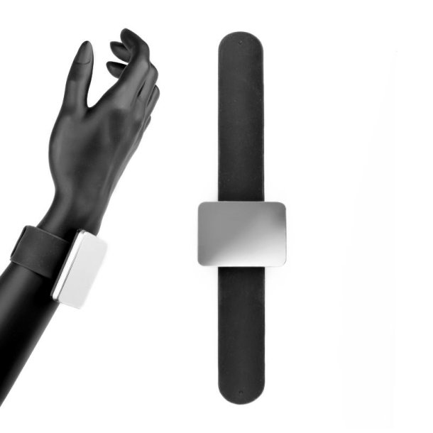 Sort magnetbnd til manchetknapper