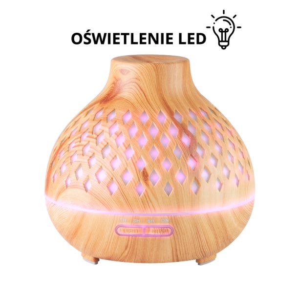 Aroma diffuser spa luftfugter 10 lys tr 400ml + timer