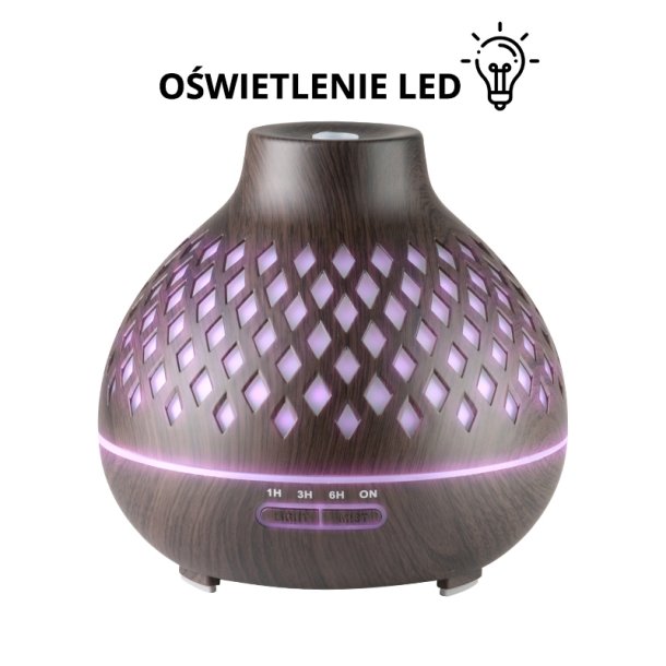 Aroma diffuser luftfugter spa 10 mrkt tr 400ml + timer