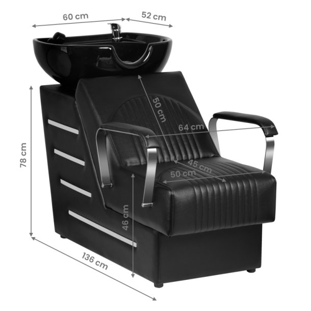 GABBIANO  frisr vaskestol Orlean sort