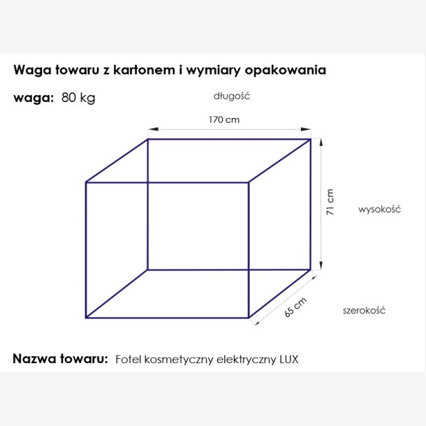 KOSMETISK ELEKTRISK STOL. LUX HVID MED VARMEFUNKTION