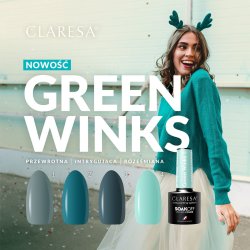 CLARESA hybrid polish GREEN WINKS 3 -5g