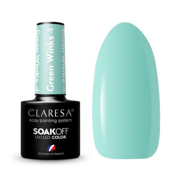 CLARESA hybrid polish GREEN WINKS 4 -5g