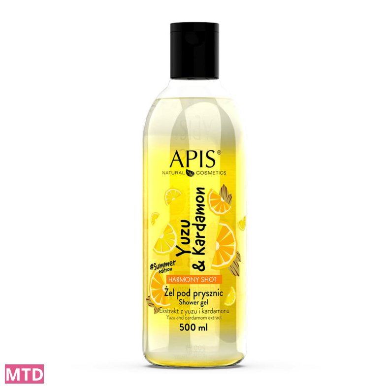 APIS Harmony Shot, Yuzu &amp; Cardamon shower gel 500 ml