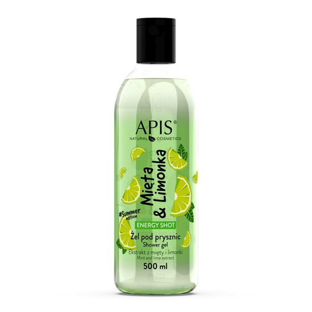 APIS Energy Shot, shower gel Mieta &amp; Lime 500 ml