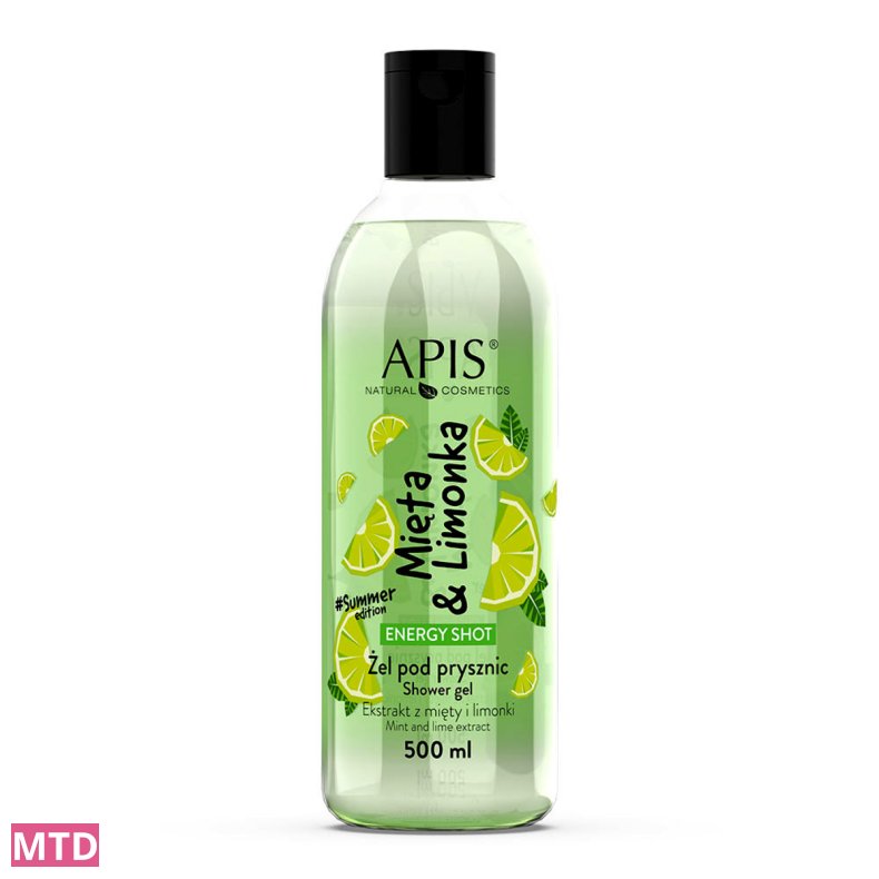 APIS Energy Shot, shower gel Mieta &amp; Lime 500 ml