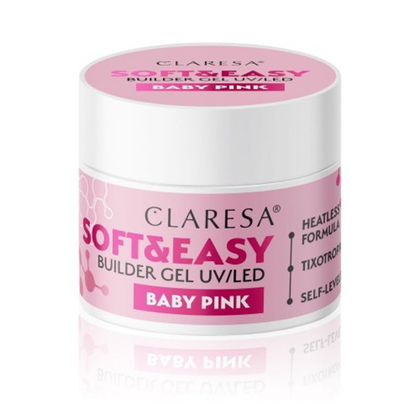 Claresa builder gel Soft &amp; Easy gel baby pink 45g