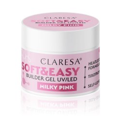 Claresa builder gel Soft &amp; Easy gel mlkefarvet pink 90g