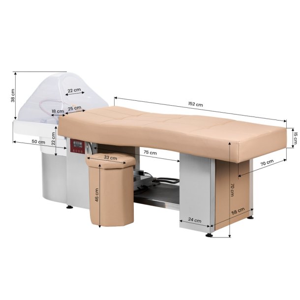 Frisrstol/seng med Japansk hoved Spa. Beige