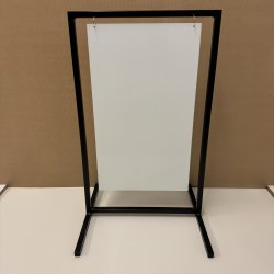 Skilt med lige ben (medium) svejset - tryk er inkluderet i prisen