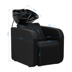 Gabbiano Sylvia frisrstol med vask og elektrisk fodskammel
