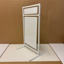 Logo skilt med lige ben (medium) boltet - tryk er inkluderet i prisen